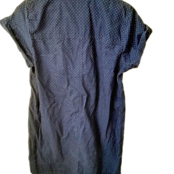 J. CREW Popover Corduroy Mini Polka Dot Tunic Shirt Dress sz: M - Picture 2 of 8